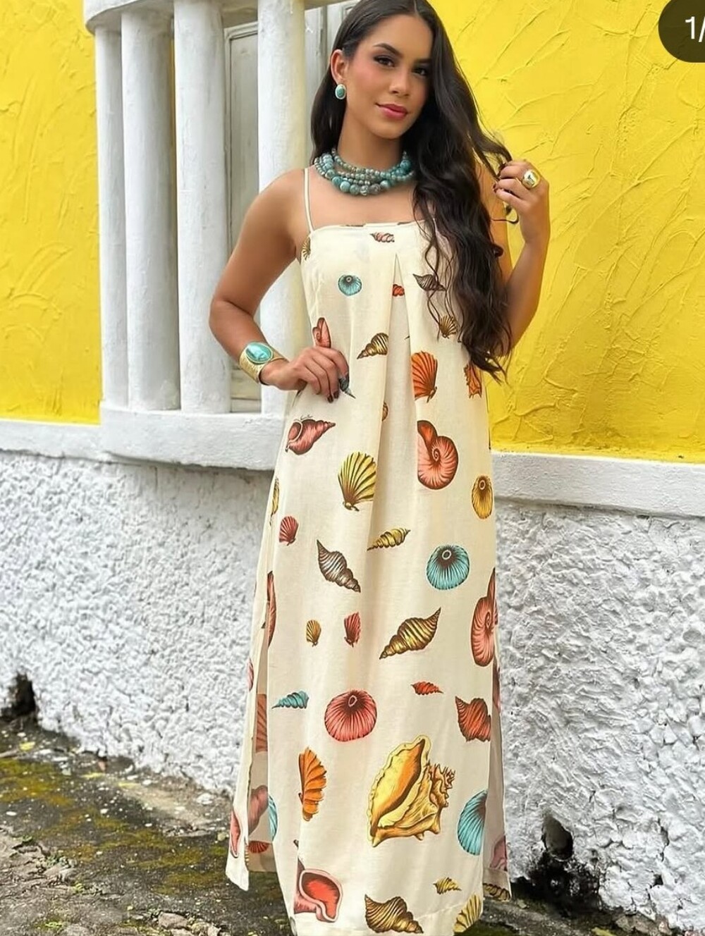 Farm Rio Long Souvenir Mar Maxi Dress